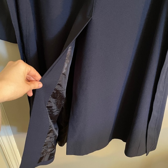 ASOS Women’s Navy Blue Trench Coat Size 4 - Picture 10 of 13